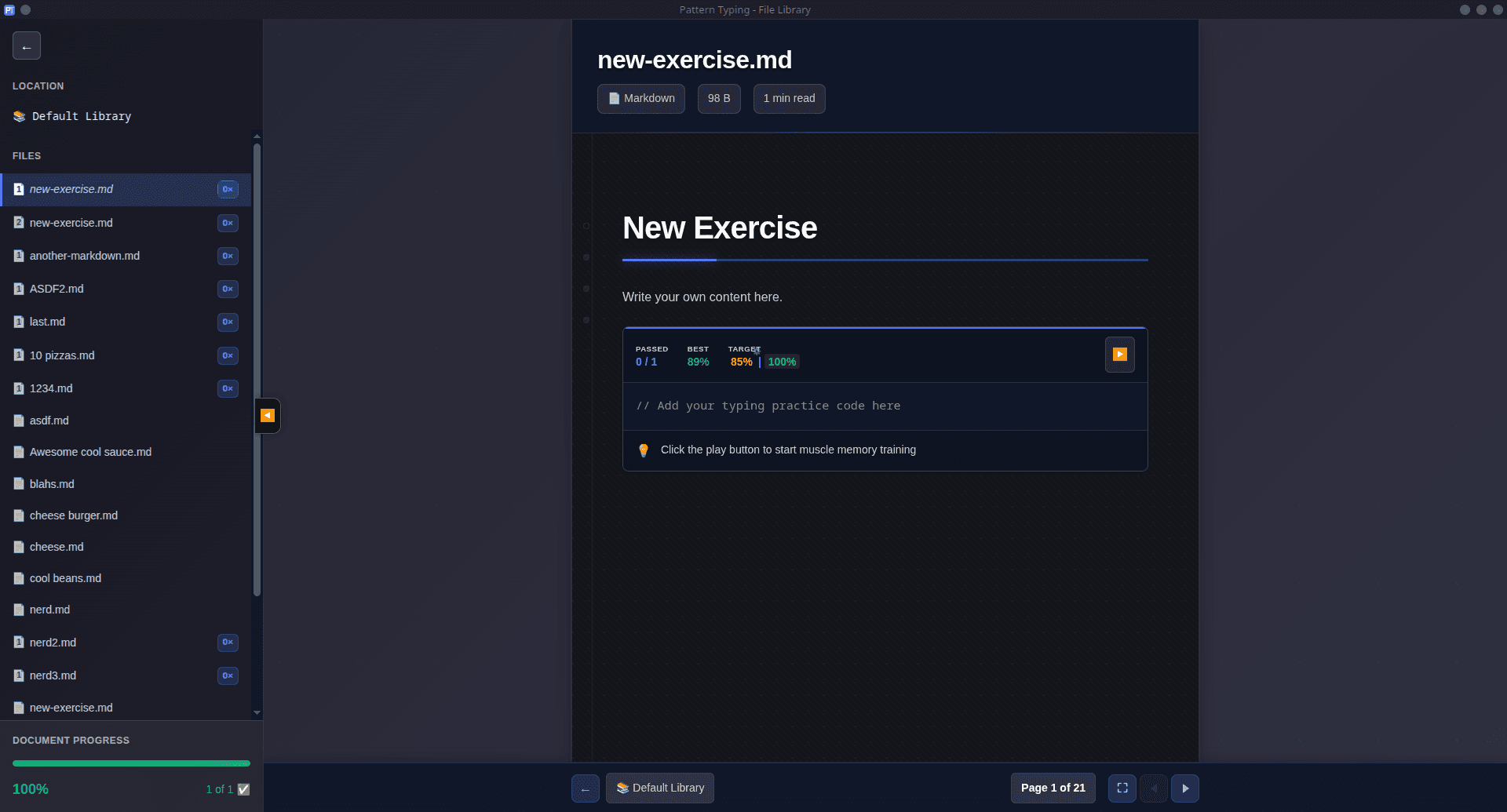 Planned Pattern Typing UI